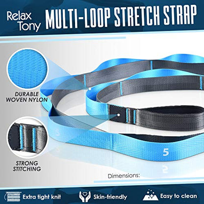 Yoga Stretching Strap - 12 Loop Non-Elastic Band