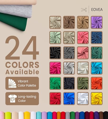 EOVEA - Cotton Spandex Fabric by The Yard - 4 Way Stretch Jersey Knit - Spandex & Cotton T-Shirt Fabric - Lightweight, Breathable - 60" Wide Roll| 10 oz(Dk Mocha, 1 Yard) - color: Dk Mocha, size: 1 Yard