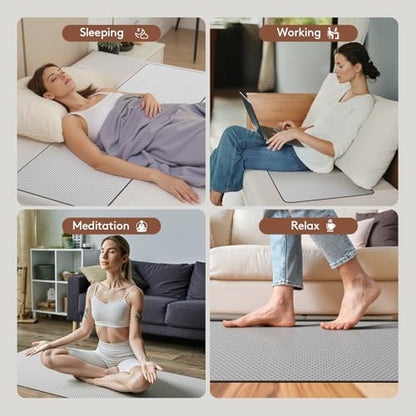 Graphene Grounding Mat for Bed, Sleep & Pain Relief, King Size | Conductive Graphene Material with 15ft Cord & 100K Ohm Safety Resistor, Grounding Mat for Bed, Desk, Office & Couch - size: King