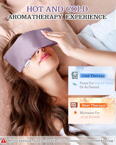 Hihealer Weighted Eye Mask for Sleeping, Lavender Eye Pillow for Spa Yoga - color: Purple&lilac