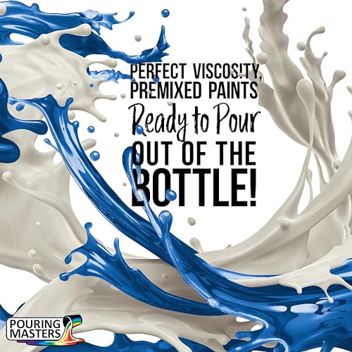 Pouring Masters Hawaiian Blue Metallic Pearl Ready to Pour Acrylic Pouring Paint - Premium 32-Ounce Pre-Mixed Fluid Acrylic Paint - Fluid Art Supplies for Canvas, Wood, Paper, Tile & Rocks | Ready to Pour, Premium Pre-Mixed Fluid Acrylic Paint - Fluid Art