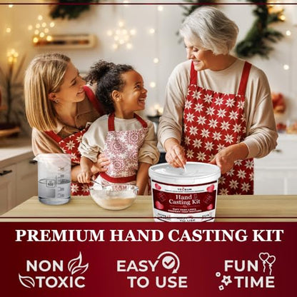 TECEUM Hand Casting Kit – Unique Gift for Couples, Family, Babies & Adults | DIY Romantic Gift for Wedding, Anniversary, Engagement, Baby Showers, Mother's Day and Christmas. Keepsake for Her & Him