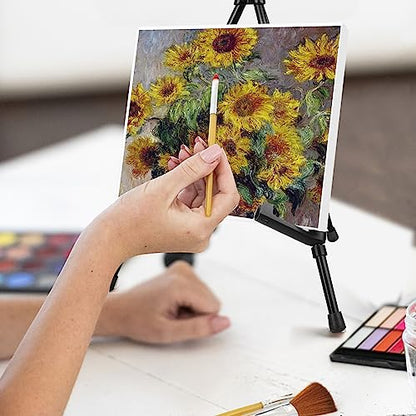 AROIC 6 Pack 14'' Tabletop Easels, Black Steel Table Top Easels for Display | Adjustable Portable Table Top Easel for Paintings, Signs, Posters,Frame Pictures(with 6 Bags) - style: 6P