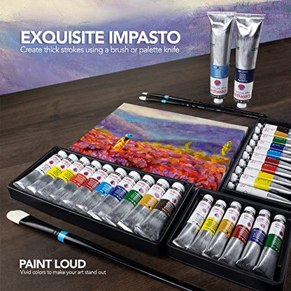 Daler Rowney Georgian 6-Tube Starter Water Mixable Oil Paint Set - Art Paints for Canvas Paper and More - Oil Painting Supplies for Artists and Students - Artist Oil Paint for Any Skill Set - style: 6 Pack