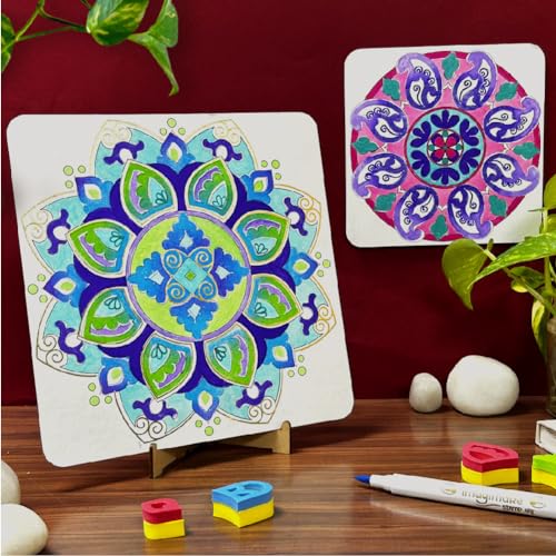 Imagimake Mandala Art Kit, 12 Creative Activities for Kids Ages 8+ | DIY Painting Kit, Creativity & Mindfulness Screen-Free Art Activity, Gift for Girls Ages 8,9,10,11,12,13,14,15,16 Years Old - style: Mandala Art Kit