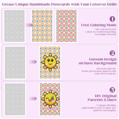 Dunzoom 36 Pcs DIY Diamond Art Cards for Bead 5 x 7 Inch Freestyle Blank Diamond Painting Canvas Postcard-style Diamonds Painting Greeting Cards Accessories for Adults Crafts Birthday Gifts(No Drills)