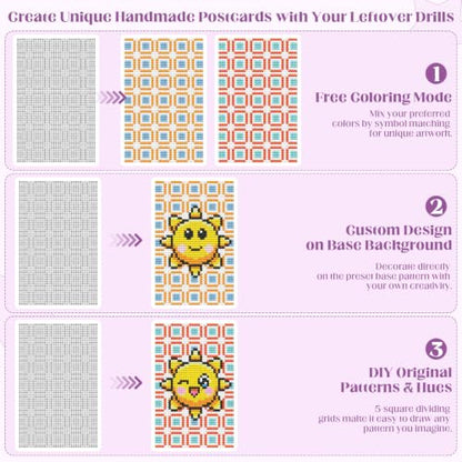 Dunzoom 36 Pcs DIY Diamond Art Cards for Bead 5 x 7 Inch Freestyle Blank Diamond Painting Canvas Postcard-style Diamonds Painting Greeting Cards Accessories for Adults Crafts Birthday Gifts(No Drills)