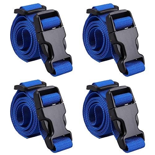 MAGARROW 24" 40" 60" 100" Strap Buckle Packing Straps Adjustable 1-Inch Belt - color: Blue (4-Pack), size: 1" Wide - 40" Long