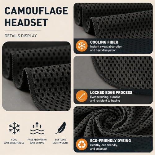 Cooling Towel, Quick Dry Sports Towel with Silicone Case, 11.8 x 35.4 in - color: Black, size: Medium