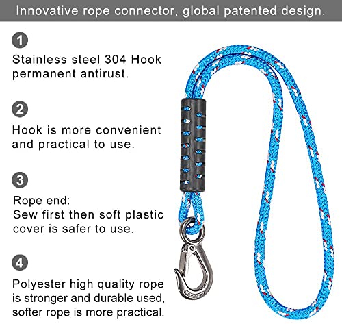 BeneLabel 1 Pcs Tree Swing Rope 19"/1.5ft Hammock Tree Swing Hanging Strap - color: Blue, size: 19"