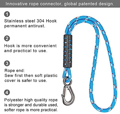BeneLabel 1 Pcs Tree Swing Rope 19"/1.5ft Hammock Tree Swing Hanging Strap - color: Blue, size: 19"