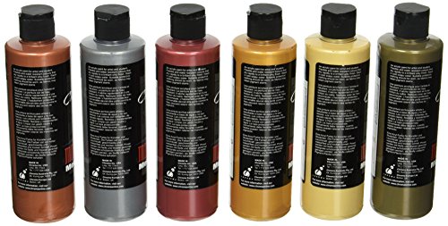 Chroma Molten Metals Acrylic Paint Set, 8.4 oz Bottle, Assorted Color, Set of 6 - 1442894