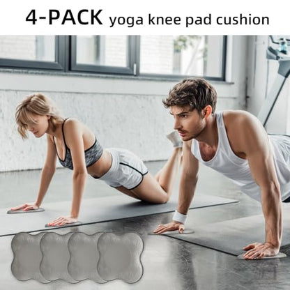 2-4 Pack Yoga Knee Pads, TPE Cushion for Pilates Exercise - color: 4pcs grey