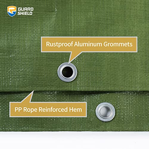 GUARD SHIELD Tarps Heavy Duty Waterproof 12x16 Feet Green Poly Tarp Cover Outdoor Thick UV Resistant Tarpaulin with Grommets 10mil (2-Pack) - color: Green, size: 12x16 (2-Pack)