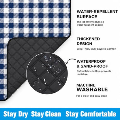 TigeJoy Extra Large Picnic Blanket Waterproof Beach Blanket 60''x80'' - color: Blue, size: 6'8" x 5' (Rectangular)
