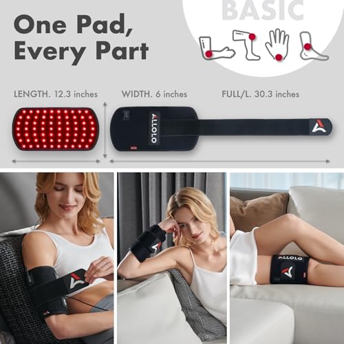 Red Light Therapy for Body, 3 in 1 LEDs Red Light Therapy Belt with Timer Remote Control, 660nm 850nm Infrared Light Therapy Pad for Body Waist Shoulder Knee, 12.3" x 6" Large Area - size: 12.3" x 6"