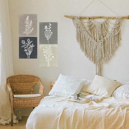 Yeaqee 4 Pcs Diamond Art Kits DIY Painting for Adult Aesthetic Wall Diamond Crafts Aesthetic Room Decor Cute Painting Pictures 5d Craft Wall Decor for Home 10 x 11.8''(Line Floral) - style: Line Floral