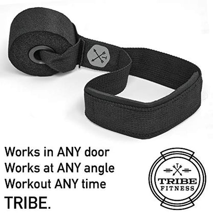TRIBE Resistance Bands Accessories Equipment System for Home Gym, Exercise, Workout, Tube Bands & Cable Machines. Premium Ankle Straps, Door Anchor & Cushioned Handles. Heavy Duty Handle & Attachments