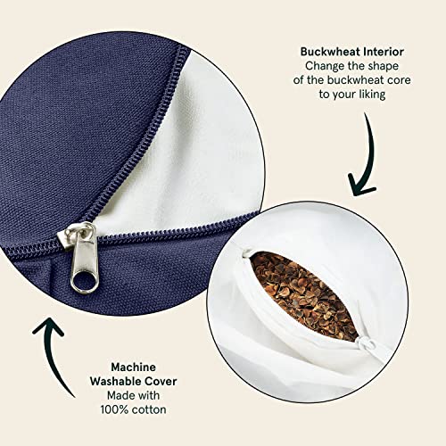 Retrospec Sedona Meditation Cushion, Buckwheat Pillow, Meditation Pillow - color: Midnight, size: 1 Count (Pack of 1)