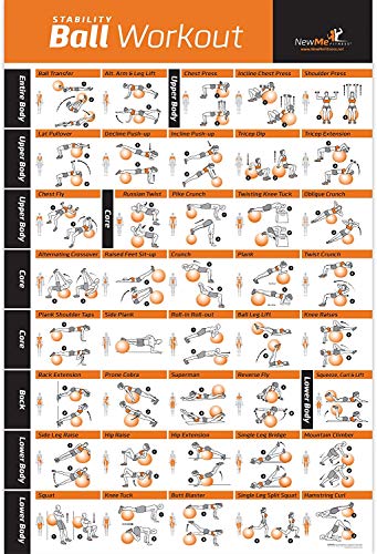 NewMe Fitness Workout Posters for Home Gym - Exercise Posters for Full Body Workout - Core, Abs, Legs, Glutes & Upper Body Training Program