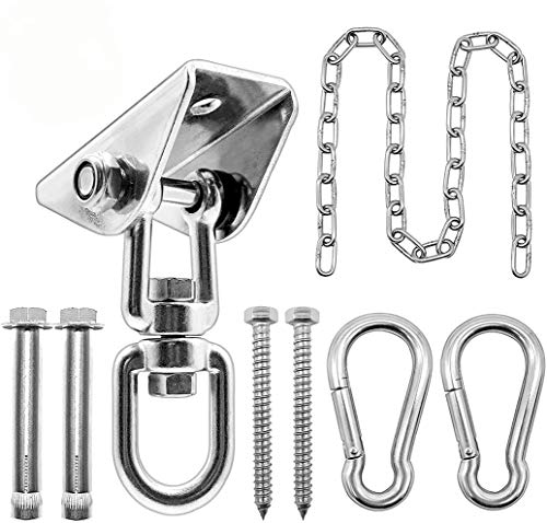 Hammock Hanging Kit with Swing Chain 39inch, 1000lbs Capacity Hanging Hooks Heavy Duty 360° Swivel for Yoga, Chair, Tree, Indoor & Outdoor Gym