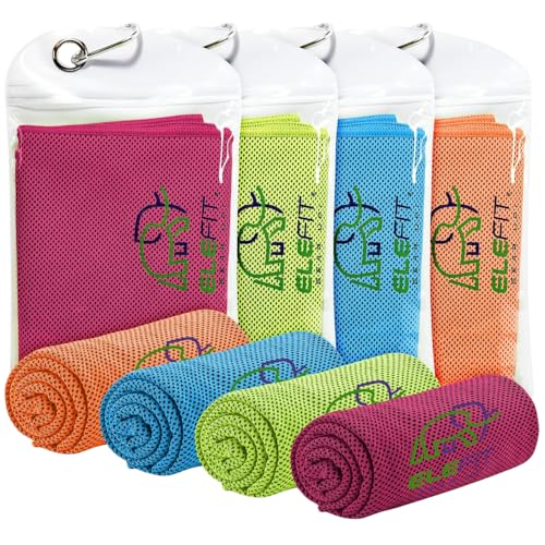 Quick-Drying Cooling Microfiber Gym Towels: Ideal for Comfortable Workout, Running, Yoga, Hiking, Trekking, Walking, Camping, and Family Outdoor Adventures - Lightweight, Portable, Sweat-Wicking