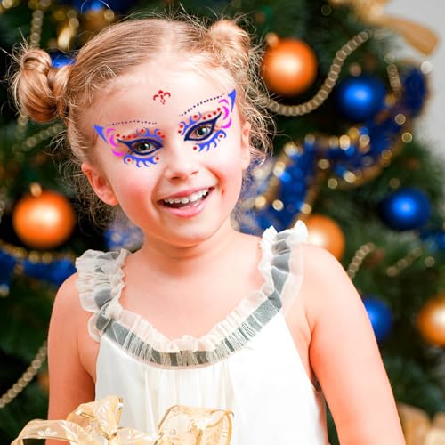 28 pcs Face Paint Stencils Kits Face Painting Stencils Reusable | Reusable Face Tattoo Painting Templates for Kids - color: Mix01