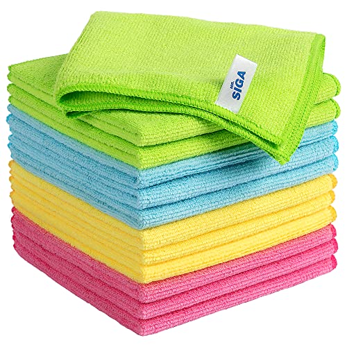 MR.SIGA Microfiber Cleaning Cloths, Streak Free Microfiber Towels, 12 Pack - color: Assorted