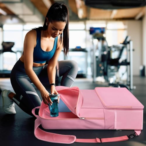 INFANZIA Yoga Mat Carrier Bag,30L Waterproof Tote with Shoulder Strap | Fits 68-72" Mats, 600D Oxford Waterproof, Dual-Layer Leak-Proof Pocket, SBS Zipper, Multiple Pockets, For Gym & Travel - color: Pink