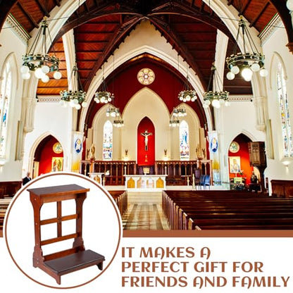 DoubleFill Wood Prayer Kneeler with Shelf and Cushion,Simple Style - color: Colorful, style: Simple Style