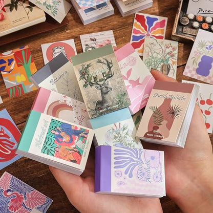 12 Sets 600 Sheets Washi Stickers for Journaling, Boho, Abstract, Vintage Scrapbook Sticker Set for Bullet Journal Art Diary Card Craft Gifts Planner Notebook - style: Abstract Style