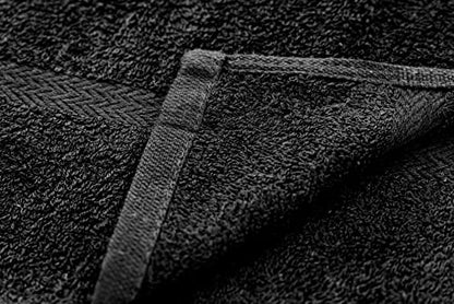 SIMPLI-MAGIC 79178 Cotton Hand Towels, 16"x27", Black, Not Bleach Proof, 12 Count - color: Charcoal, size: 16 in x 27 in