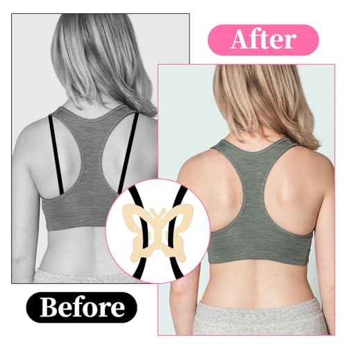 AHQiZFX 16PCS Bra Strap Clips, Bra Clips to Make Racerback, Bra Strap Holders for Slipping for Women Cross Back Convertors Adjustable Bra Straps for Conceal Straps and Cleavage Control