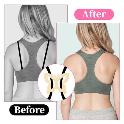 AHQiZFX 16PCS Bra Strap Clips, Bra Clips to Make Racerback, Bra Strap Holders for Slipping for Women Cross Back Convertors Adjustable Bra Straps for Conceal Straps and Cleavage Control