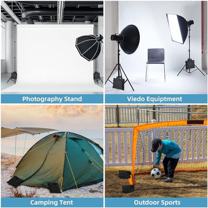 Sandbags 4 Packs with 4 PE Bags, Heavy Duty Sand Bags, Sand Bags for Weight with Zipper and Buckle Straps for Support Light Stand, More 2/4/6/8/10/12 Packs Sand Bag to Choose. - size: 4 PCS