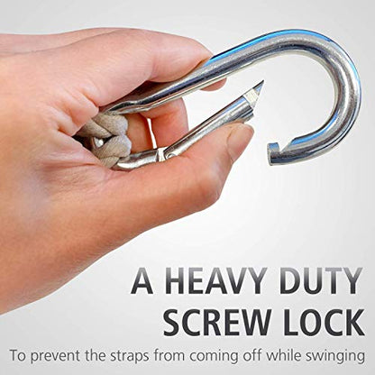 INNO STAGE 2 Tree Swing Hanging Straps with Heavy Duty Carabiner Hooks