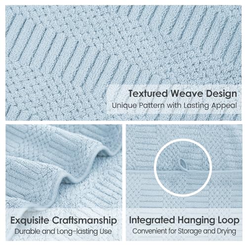 JML Microfiber Bath Towels, Light Blue, 30" x 60", 2 Pack - color: Diamond Cross Grid Light Blue, size: 2 Pack (30 in x 60 in)