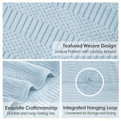 JML Microfiber Bath Towels, Light Blue, 30" x 60", 2 Pack - color: Diamond Cross Grid Light Blue, size: 2 Pack (30 in x 60 in)