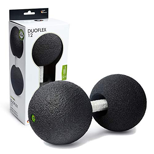 Blackroll DUOBALL 08 – Double Massage Ball for Back, Neck, and Shoulders – Compact Self-Massage Tool for Muscle Relaxation, Mobility & Recovery, Black, 6.3" x 3.2" - size: DUOFLEX 12cm (4.7")