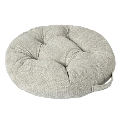 Floor Pillow Cushion with Handle for Adults Women Men | Large Meditation & Sitting Cushion Pillow for Tatami, Living Room, Yoga (2, Light Gray, Round, 22" x 22" x 6") - color: Light Gray, Round