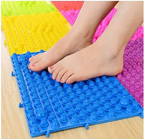 Foot Massage Mat Massage Pad Acupressure Mat Bathroom Mat Yoga Mat Outdoor Game 2 PCS (Blue) - color: Blue