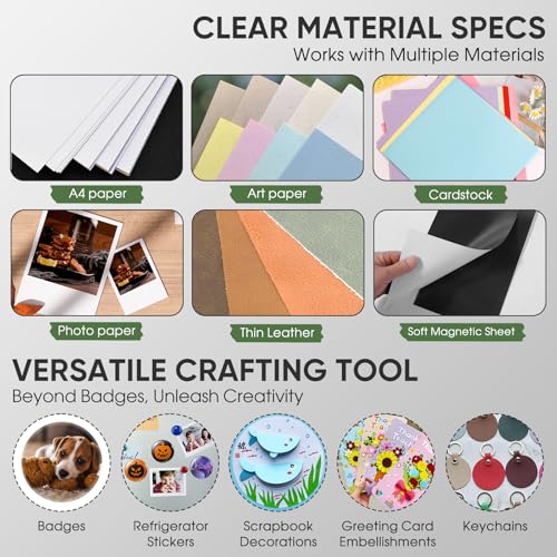 58mm Button Paper Cutter, 2.28 Inch Circle Cutter Punch for Button Maker Machine, Graphic Punch Cutter for DIY Button Making, Cardstock, Photo & Scrapbook
