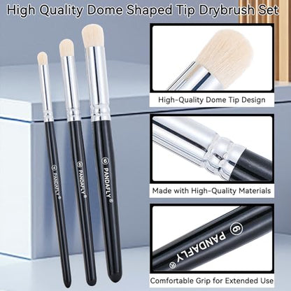 Drybrush Set, 3 Sizes Hobby Detail Paint Brush Set | Acrylic Paint Brushes for Tabletop, Citadel, Scale Model, Watercolor Oil Painting - size: 3 Sizes