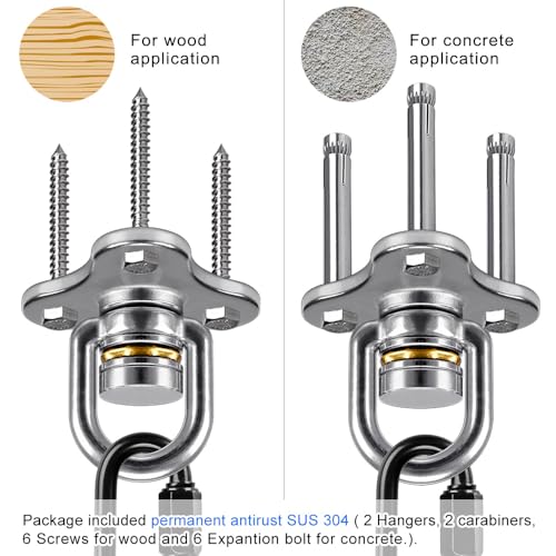 SELEWARE 2 Pack Tire Swing Swivel Hanger with Bearing Heavy Duty Swivel - color: Bearing Swing Hangers, 2 Pack