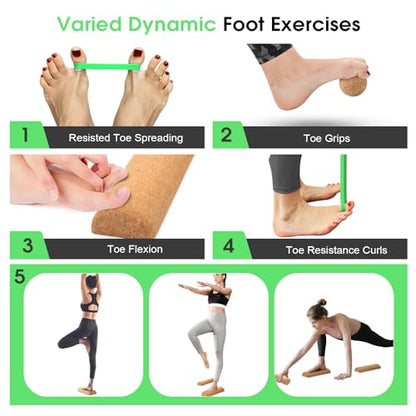 Cork Balance Board Foot Ankle Strengthener & Stability Trainer Kit