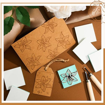 Frienda 1 Pcs 2" x 2" Rubber Carving Blocks Linoleum Blocks for Printmaking, Stamp Making, DIY Crafting, Scrapbook, Painting, Soft and Easy to Carve (White Green)
