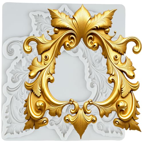 Baroque Relief Frame Polymer Clay Molds Photo Frame Silicone Mold | DIY Craft Epoxy Resin Casting Polymer Clay Tools Crafts Air Dry Jewelry Making - color: Style E