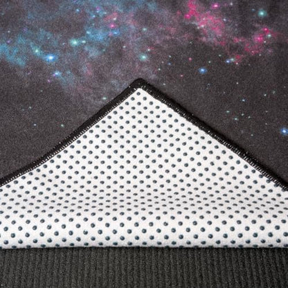 Eunzel Hot Yoga Mat Towel with Grip Dots, Printed Design 72" x 24" | Grip Dot Non Slip, Printed Microfiber Design, Sweat Absorbent, Hot Yoga & Pilate - color: Galaxy