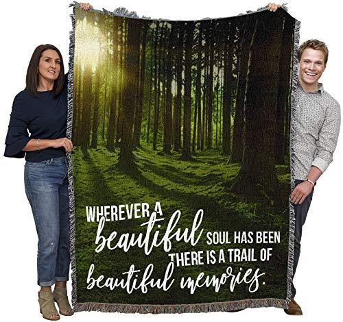 Pure Country Weavers Wherever A Beautiful Soul Has Been There is A Trail of Beautiful Memories Blanket - Sympathy Bereavement Gift Tapestry Throw Woven from Cotton - Made in the USA (72x54) - color: Beautiful Soul, size: 72" x 54"