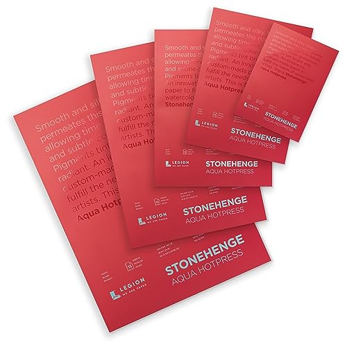 Stonehenge Aqua White Medium Weight Block, 140lb, Hotpress, 18 x 24 Inches, 15 Sheets for Wet and Dry Media - size: 18 x 24 inches